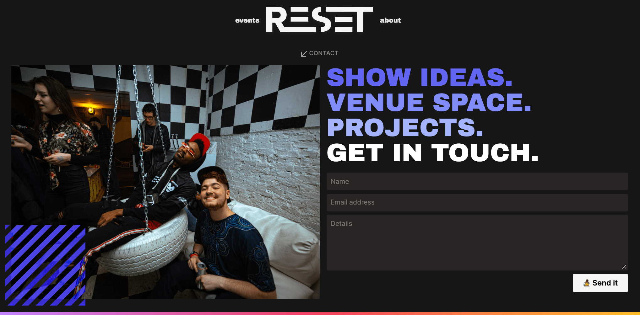 Reset Presents event page